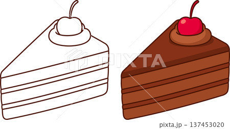Piece of chocolate cake Piece of chocolate cake 137453020