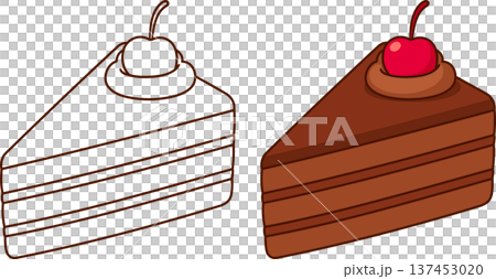 Piece of chocolate cake 137453020