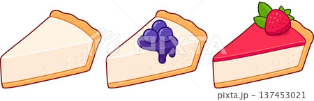 Cheesecake slices set Cheesecake slices set 137453021