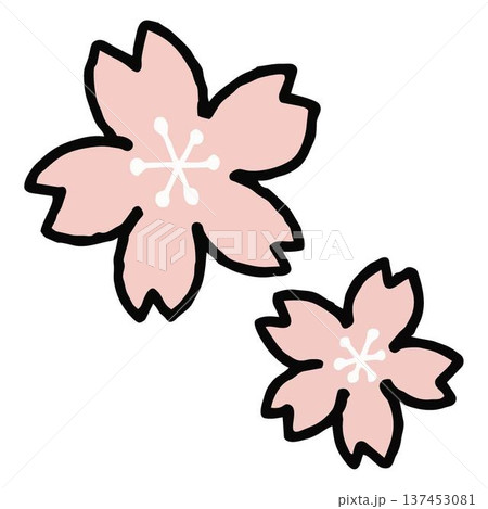 おたよりに使えるかわいい桜のアイコン おたよりに使えるかわいい桜のアイコン 137453081