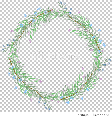迷迭香花環框架插圖 迷迭香花環框架插圖 137453328