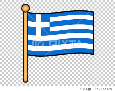 Greek flag illustration material 5 Greek flag illustration material 5 137453389
