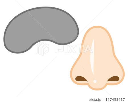 鼻パックと鼻のイラスト素材 鼻パックと鼻のイラスト素材 137453417