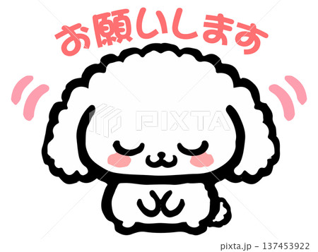 お辞儀するトイプードルのイラスト素材3 137453922