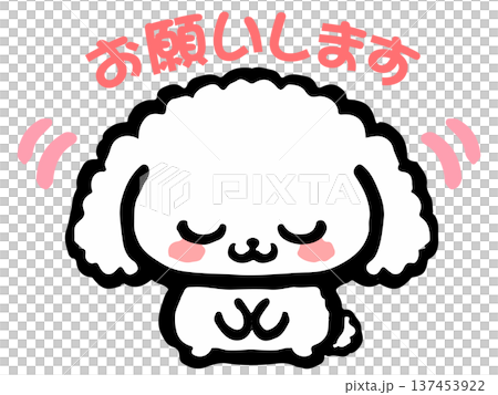お辞儀するトイプードルのイラスト素材3 137453922