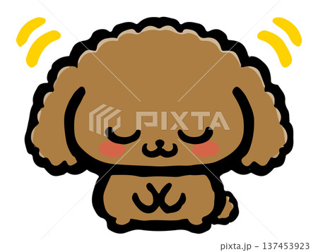 お辞儀するトイプードルのイラスト素材4 お辞儀するトイプードルのイラスト素材4 137453923