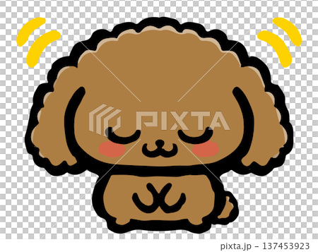 お辞儀するトイプードルのイラスト素材4 お辞儀するトイプードルのイラスト素材4 137453923