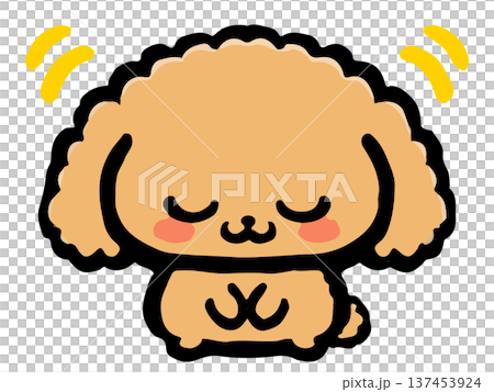 お辞儀するトイプードルのイラスト素材5 お辞儀するトイプードルのイラスト素材5 137453924