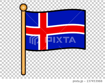 Iceland flag illustration material 5 Iceland flag illustration material 5 137453988