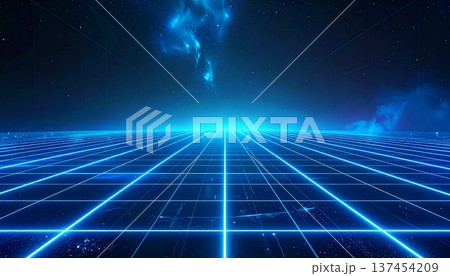 未来的なデジタルグリッド テクノロジー背景イラスト 137454209
