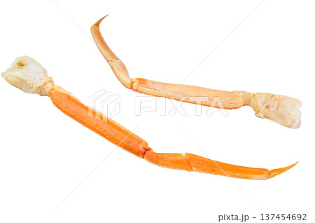 Luxury king kamchatka crab claw meat isolated on white background gourmet seafood for restaurant and fine dining Luxury king kamchatka crab claw meat isolated on white background gourmet seafood for restaurant and fine dining 137454692