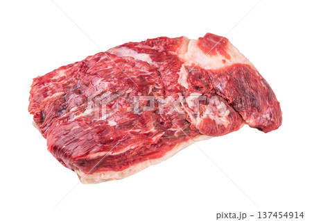 Raw beef brisket cut with visible fat and muscle grain, classic meat for barbecue, smoking, slow roasting and Texas style BBQ 137454914