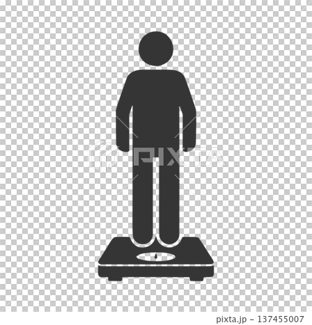 Silhouette icon of a person weighing themselves Silhouette icon of a person weighing themselves 137455007