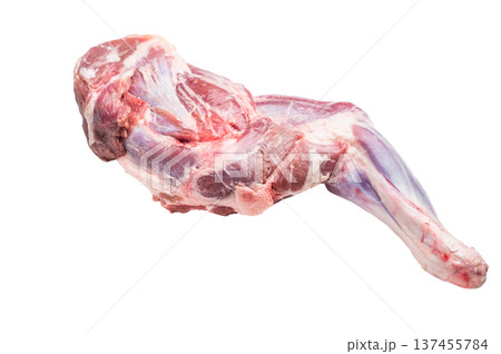 Premium quality raw lamb shoulder, ready for your favorite marinade and culinary creations. isolated on white background. top view Premium quality raw lamb shoulder, ready for your favorite marinade and culinary creations. isolated on white background. top view 137455784