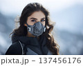 Wear a cloth to cover the nose to prevent respiratory disease Generative AI 137456176