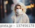 Wear a cloth to cover the nose to prevent respiratory disease Generative AI 137456178