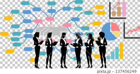 Illustration of a businesswoman having a meeting 137456249