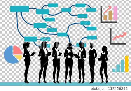 Illustration of a businesswoman having a meeting 137456251