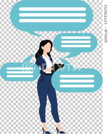 Illustration of a businesswoman having a meeting 137456252