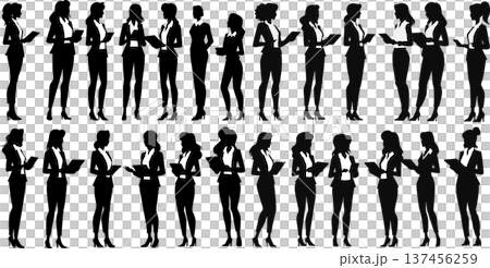Illustration of a businesswoman having a meeting 137456259