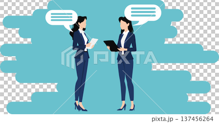 Illustration of a businesswoman having a meeting 137456264