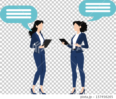 Illustration of a businesswoman having a meeting 137456265