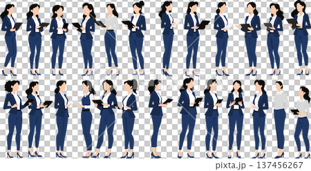 Illustration of a businesswoman having a meeting 137456267