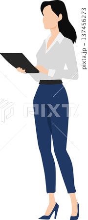 打合せをするビジネスウーマンのイラスト 137456273