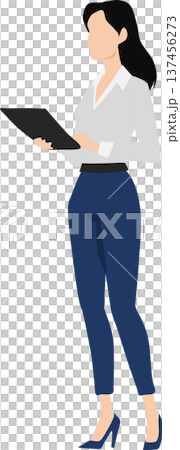 Illustration of a businesswoman having a meeting 137456273
