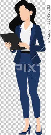Illustration of a businesswoman having a meeting 137456282