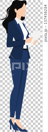 打合せをするビジネスウーマンのイラスト 137456284