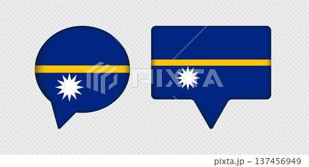 Flag of Nauru in speech bubble. 137456949