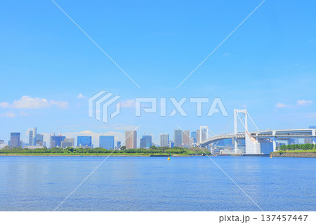 東京都港区、レインボーブリッジの風景 東京都港区、レインボーブリッジの風景 137457447