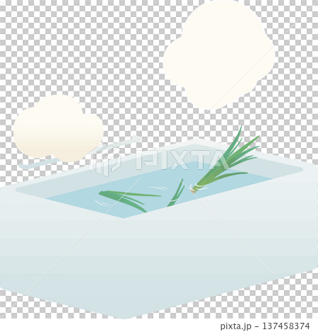 端午の節句の菖蒲湯（しょうぶ湯）のベクターイラスト 日本の伝統入浴文化 137458374