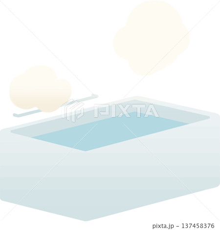 現代的な浴槽のお風呂 フラットなバスルームベクターイラスト 現代的な浴槽のお風呂 フラットなバスルームベクターイラスト 137458376