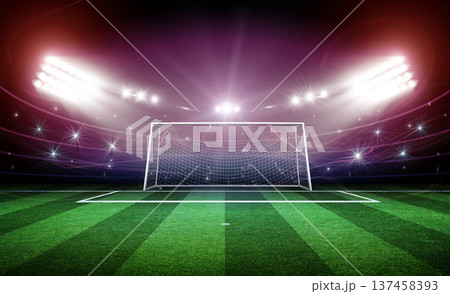 Soccer stadium and goalpost 137458393