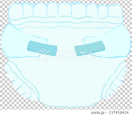 帶膠帶的尿布褲插圖向量素材 137458424
