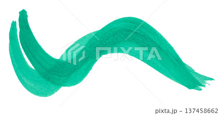 green watercolor background. Artistic hand paint. Isolated on transparent background. 137458662