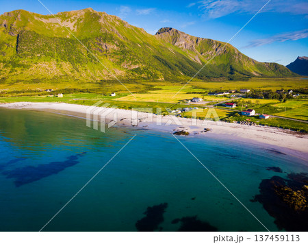 Seascape in Gimsoysand, Lofoten islands, Norway 137459113