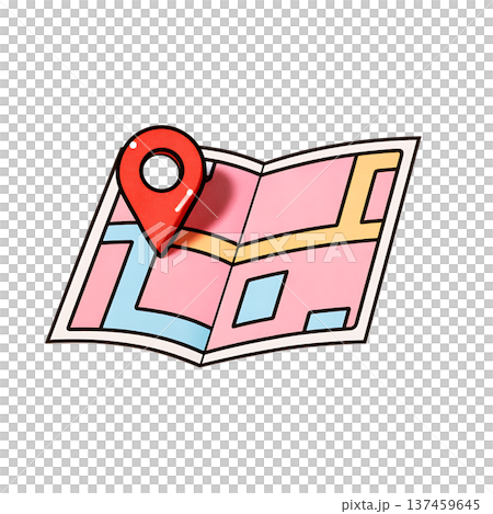 Pink city map with red location pin showing direction Pink city map with red location pin showing direction 137459645