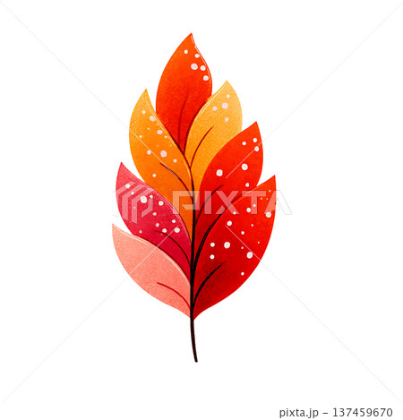 Autumn leaf illustration with warm colorful tones, cheerful Autumn leaf illustration with warm colorful tones, cheerful 137459670