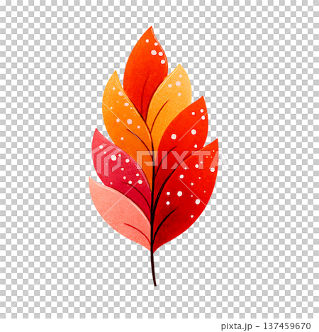 Autumn leaf illustration with warm colorful tones, cheerful Autumn leaf illustration with warm colorful tones, cheerful 137459670