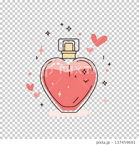 Heart shaped perfume bottle with sparkling romantic charm Heart shaped perfume bottle with sparkling romantic charm 137459691