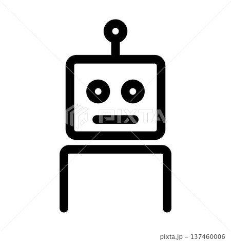 AI Robot avatar outline icons vector illustration 137460006