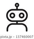 AI Robot avatar outline icons vector illustration 137460007