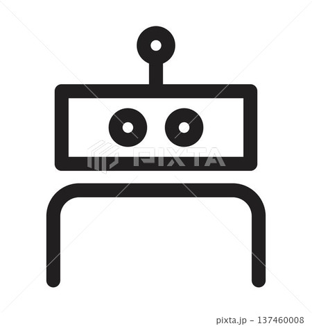 AI Robot avatar outline icons vector illustration 137460008