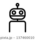 AI Robot avatar outline icons vector illustration 137460010
