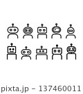 AI Robot avatar outline icons vector illustration 137460011