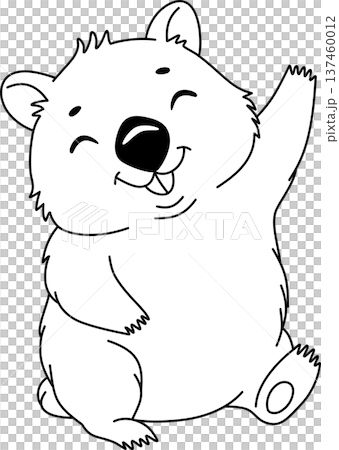 Wombat Outline Cartoon 137460012