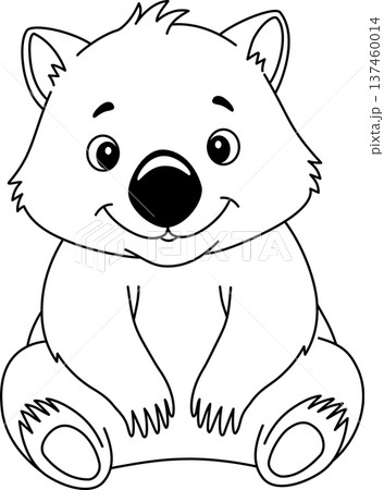 Wombat Outline Cartoon 137460014